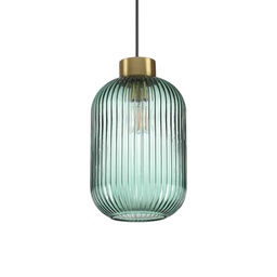 [8021696237497] Lampada sospensione MINT-3 verde D200xH550-2300mm