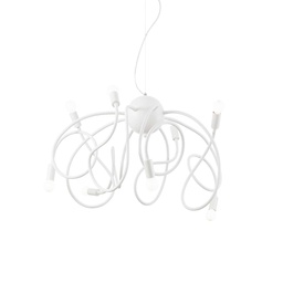 [8021696141893] Lampada sospensione Multiflex SP8 bianca - D600 x H800-1600mm