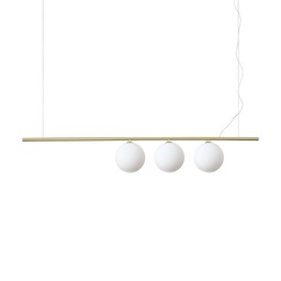 [8021696282114] Lampada sospensione Perline Ottone L1205xH420-2200xP150mm