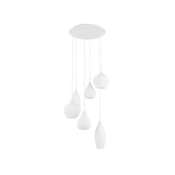 [8021696087818] Lampada sospensione Soft SP6 bianco D600xH560-1350mm