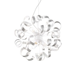 [8021696101613] Lampada sospensione Vortex Argento D530xH730-1150mm