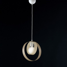 [BL114-1-AT] Lampadario a sospensione in ferro Avorio Tortora una luce 25x h27 cm