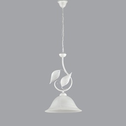 [BL81-1-BA] Lampadario a sospensione in ferro Bianco Argento 30x h34 cm