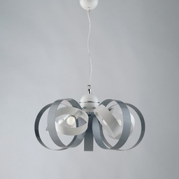[BL114-5-BG] Lampadario a sospensione in ferro cinque luci Bianco Grigio 58x h26 cm