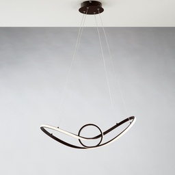 [BL212-SCA] Lampadario a sospensione in metallo Marrone LED integrato 68x24x h 150 cm