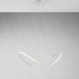 [BL212-SBC] Lampadario a sospensione in metallo e alluminio Bianco con LED integrato 68x24x h 150 cm