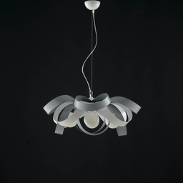 [BL145\4.BG] Lampadario a sospensione moderno bianco grigio Primula Bonetti