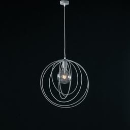 [BL131-GR] Lampadario a sospensione moderno in ferro Grigio una luce 42x h45 cm