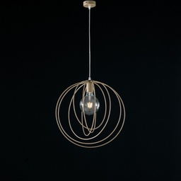 [BL131-TO] Lampadario a sospensione moderno in ferro Tortora una luce 42x h45 cm