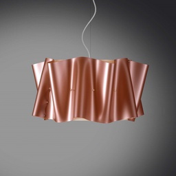 [FOLIO/S3/60/COP] Lampadario a sospensione tre luci FOLIO paralume Rame diametro 60x h32 cm