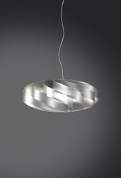 [FLAT/S/50/SVR] Lampadario a sospensione una luce Argento 50x50xH22cm