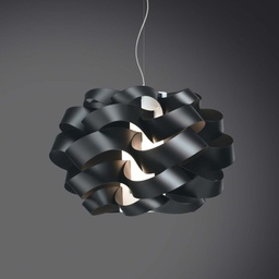 [CLO/S/30/NE] Lampadario a sospensione una luce CLOUD Nero diametro 28x h18 cm