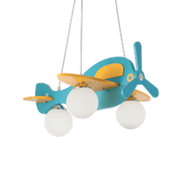 [8021696136325] Lampadario cameretta aereo azzurro bimbo