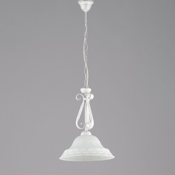 [BL173-1-BA] Lampadario cameretta ferro Bianco Argento una luce 30x h40 cm