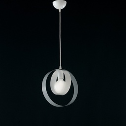 [BL114-1-BG] Lampadario cameretta sospensione in ferro Bianco Grigio una luce 25x h27 cm