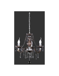 [TRIOR11073002] Lampadario con Bracci 3 Luci Classico Lüster Cromo Pendenti Decorativi Neri Trio Lighting
