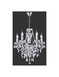 [TRIOR1107-06] Lampadario con Bracci 5 Luci Lüster Classico Cromo con Pendenti Trio Lighting