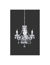 [TRIOR11073000] Lampadario con Bracci Classico Lüster 3 Luci Cromo Pendenti Trasparenti Trio Lighting