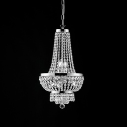 [BL189-5-CR] Lampadario imperiale in ferro e ottone Cromato con stass cinque luci 35x h70 cm