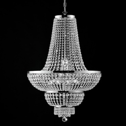 [BL189-10-CR] Lampadario imperiale in ferro e ottone Cromato con stass dieci luci 65x h95 cm