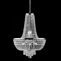 [BL189-8-CR] Lampadario imperiale in ferro e ottone Cromato con stass otto luci 50x h74 cm