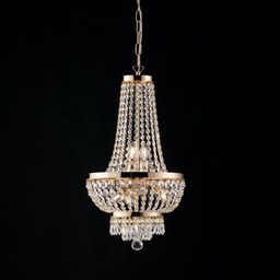 [BL189-5-OR] Lampadario imperiale in ferro e ottone Oro con stass cinque luci 35x h70 cm