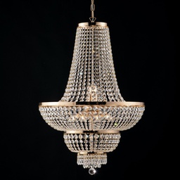 [BL189-10-OR] Lampadario imperiale in ferro e ottone Oro con stass dieci luci 65x h95 cm