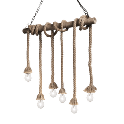 [8021696134826] Lampadario in corda rustico moderno cm 80
