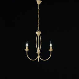 [BL147-3-AV] Lampadario in ferro Avorio decape tre luci 45x h50 cm