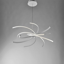 [BL242-SBC] Lampadario in metallo e alluminio Bianco LED integrato 70x h150 cm