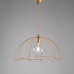 [BL233-OR] Lampadario industrial a sospensione in ferro Oro una luce 55x h30 cm