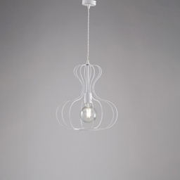[BL206-BA] Lampadario industrial sospensione in ferro Bianco e Argento urban 35x h40 cm