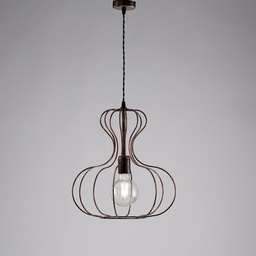 [BL206-NR] Lampadario industrial sospensione in ferro Nero e Rame urban 35x h40 cm