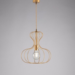 [BL206-OR] Lampadario industrial sospensione in ferro Oro Ducale e Oro urban 35x h40 cm