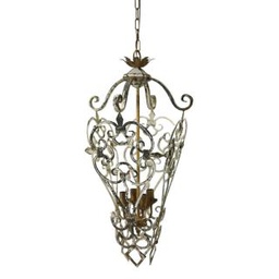 [V3720040000] Lampadario metallo sbiancato 4p con attacco cm 46x46h90