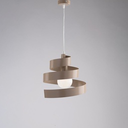 [BL141-1-TO] Lampadario moderna a sospensione in ferro una luce Tortora 30x h23 cm