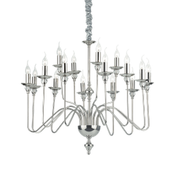 [8021696073149] Lampadario moderno con 16 luci artu' nickel
