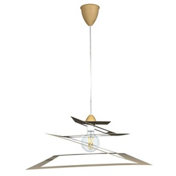 [FABIOLA/S SB] Lampadario moderno sabbia cm 47 x 100 h