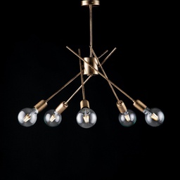 [BL186-PL5-BRZ] Lampadario moderno urban industrial in ferro spazzolato cm 56
