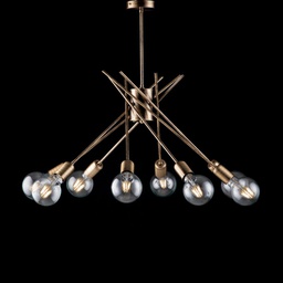 [BL186-PL8-BRZ] Lampadario moderno urban industrial in ferro spazzolato cm 64