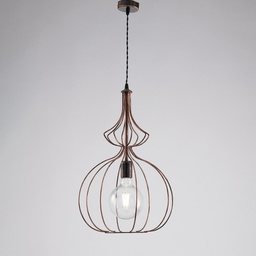 [BL221-NR] Lampadario moderno urban industrial nero rame cm 35