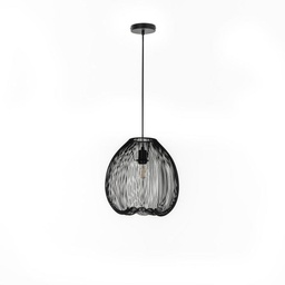 [LA/152/N] Lampadario moderno urban nero metallo cm 35