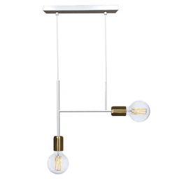 [ELVIRA/S2 BI] Lampadario urban bianco oro satinato moderno cm 50