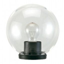 [SOV294/06] Lampione da giardino in termoplastico con sfera chiara Ø 30cm nero