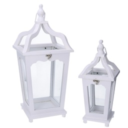 [V3724070000] Lanterna legno 1-2 bianco rettangolare cm22,5x22,5h52