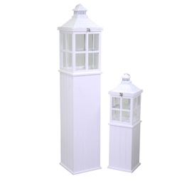 [V3724300000] Lanterna legno 1-2 bianco rettangolarecm27x27h135