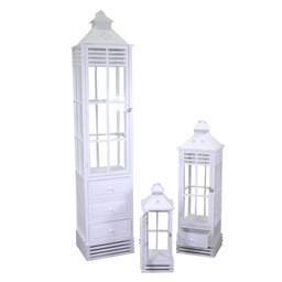 [V3723990000] Lanterna legno 1-3 bianco rettangolare cm 36