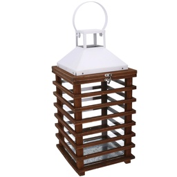 [V3723230000] Lanterna legno marrone rettangolare cm 23