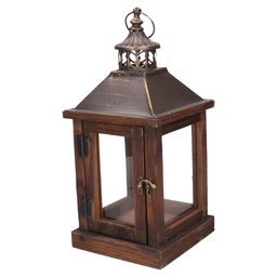 [V3724350000] Lanterna legno marrone scurorettangolare cm17x17h37