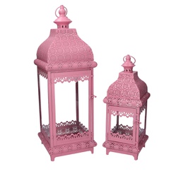 [V3725320000] Lanterna metallo 1-2 rosa cm20,5x20,5h60